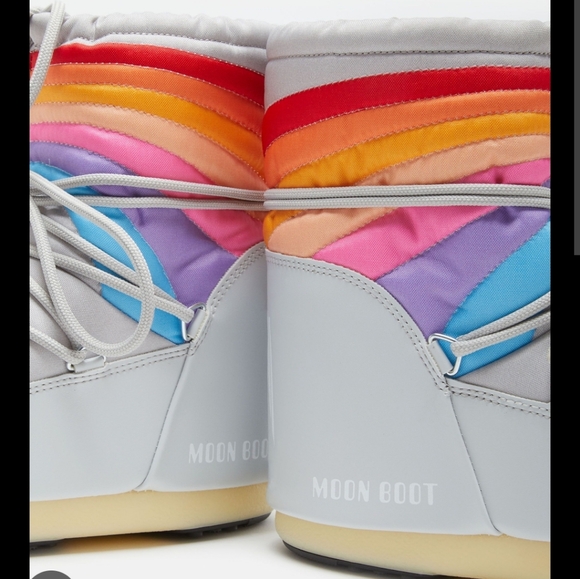 Moon Boot Low Icon Rainbow Snow Boots Moon Boots Low Rainbow Boot Gray - Picture 6 of 16